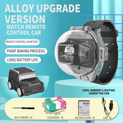 Mini Wrist Watch RC Car – USB Rechargeable Pocket-Sized Remote Control Car with Watch Controller | Kids & Adults Gift (Red, Pink, Blue)