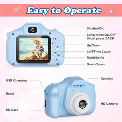 Kids Digital Camera X2 | 8MP 1080P HD | 2.0" TFT Screen | 100° Wide-Angle Lens | Gift for Boys & Girls Ages 5+