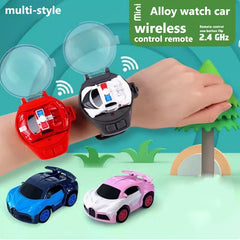 Mini Wrist Watch RC Car – USB Rechargeable Pocket-Sized Remote Control Car with Watch Controller | Kids & Adults Gift (Red, Pink, Blue)