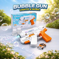 Automatic Bubble Machine Gun with LED Lights & Music – Continuous Bubble Blaster for Kids | Indoor & Outdoor Party Fun