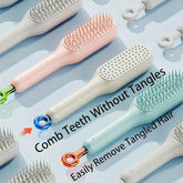 Self-Cleaning Anti-Static Hair Comb – Breathable Massage Detangling Brush | Frizz-Free Smooth Styling for All Hair Types (Pastel Colors)