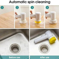 Electric Dust Cleaning Brush – Multi-Function Cordless Scrubber for Home, Kitchen & Bathroom | White