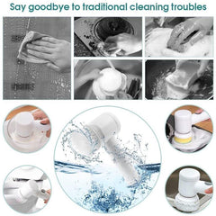Electric Dust Cleaning Brush – Multi-Function Cordless Scrubber for Home, Kitchen & Bathroom | White