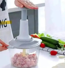 Premium Manual Push Food Chopper | ABS Plastic Multicolor Kitchen Tool 2026 – Chop, Grind & Crush Effortlessly