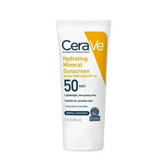CeraVe Hydrating Mineral Sunscreen SPF 50 Face Lotion – Titanium Dioxide & Zinc Oxide | Broad Spectrum UVA/UVB | All Skin Types incl. Sensitive