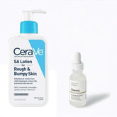 CeraVe SA Lotion for Rough & Bumpy Skin + The Ordinary Niacinamide 10% Serum – 2-in-1 Exfoliating & Brightening Bundle
