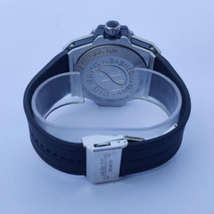 Men's Skeleton Watch | 38mm Transparent Dial | Black Rubber Strap | Stainless Steel | Quartz Water-Resistant Pakistan