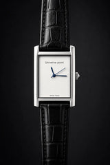 Men's Rectangular Watch | Roman Numeral Dial | Textured Leather Strap | Water Resistant | Gift Box Pakistan