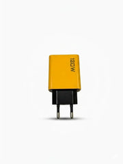 120W Fast Charging Travel Adapter with 4 USB Ports – GaN 5-in-1 USB-C Wall Charger | Compatible with iPhone, Samsung, Xiaomi & More (Yellow)