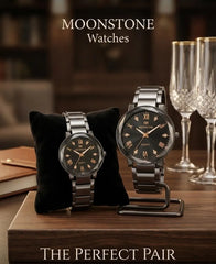 Couple Watches Set | Stainless Steel Quartz Watches for Him & Her