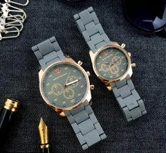 Unisex Chronograph Watch – Stainless Steel Multi-Color Band | Couple's Timepiece 2026
