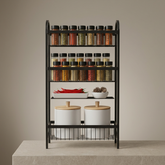 Premium 3-Tier Wall Mounted Spice Rack | Black Stainless Steel Kitchen Organizer 2026 – Space-Saving & Rust-Resistant