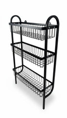 Premium 3-Tier Wall Mounted Spice Rack | Black Stainless Steel Kitchen Organizer 2026 – Space-Saving & Rust-Resistant