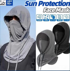 Sun Protection Face Mask – Breathable Nylon Cloth Mask for Men & Women | Black & Grey | XL