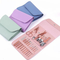 Premium Stainless Steel Mani Pedi Kit for Women | 2026 Nail Care Essentials – Stylish Leatherette Case