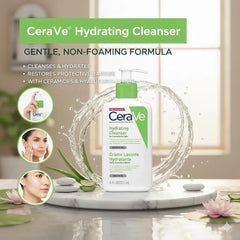 CeraVe Hydrating Cream-to-Foam Cleanser 236ml – Removes Dirt & Makeup Without Stripping Moisture | Normal to Dry & Sensitive Skin | Men & Women