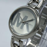 Women's Silver Stainless Steel Watch | Minimalist Dial | Chain Bracelet | Water Resistant | 12-Hour Analogue Pakistan