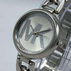 Women's Silver Stainless Steel Watch | Minimalist Dial | Chain Bracelet | Water Resistant | 12-Hour Analogue Pakistan