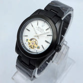 Men's Automatic Watch | Black PVD Stainless Steel | Open Heart White Dial | Screw-Down Crown | Pakistan