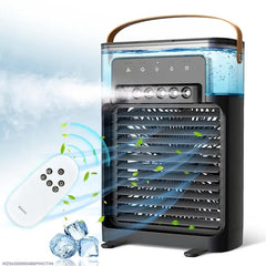 Portable Mini Air Cooler with Remote Control | Black | Water-Cooled Personal AC for Home & Office