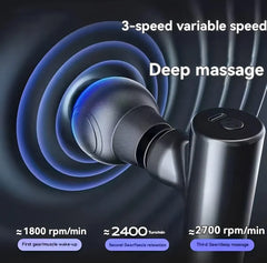 Mini Massage Gun – Portable Deep Tissue Muscle Massager for Pain Relief & Recovery | Black