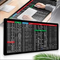 Large Keyboard Shortcut Desk Mat | Office, Excel & Photoshop Reference Guide