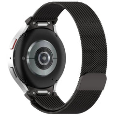 Stainless Steel Smart Watch Band for Samsung Galaxy Watch 4, 5, 6 & 7 – Polished Finish, Secure Clasp | 165mm | Silver & Black