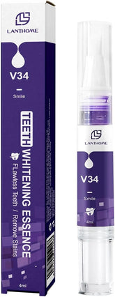 LANTHOME V34 Teeth Whitening Pen 4ml – Purple Colour Corrector | Removes Stains & Brightens Yellow Teeth