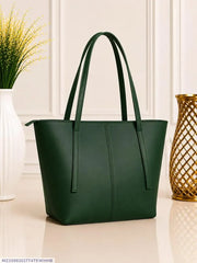 Women's Minimalist Green Leather Shoulder Bag — Quiet Luxury Aesthetic