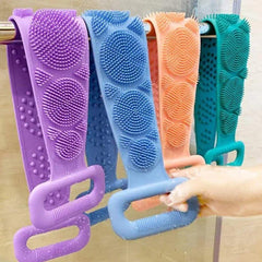 Silicone Body Wash Belt – Deep Cleansing Exfoliating Back Scrubber | Easy to Clean | Multicolor | Pack of 2