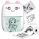 Portable Pocket Printer – Bluetooth Wireless, Fast Charging & Compact Design | Print Notes, Labels & Photos | Pink & White