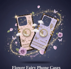 Flower Fairy Rhinestone Phone Case Crystal Accents & Luxury Mirror Design