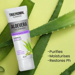 Truly Komal Flawless Aloe Vera Face Wash – Gentle Deep Cleansing & Hydrating Skincare for All Skin Types