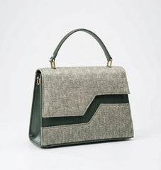 Elegant Textured Flap Handbag for Women – Geometric Top Handle Bag