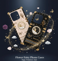Flower Fairy Rhinestone Phone Case Crystal Accents & Luxury Mirror Design