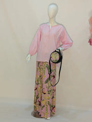 Tropical Print Co-ord Set for Women | Flowy Palazzo Pants & Button-Up Top