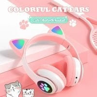 Cat Ear Wireless Gaming Headset STN-28 – LED Light-Up Cat Ears, Colorful Lighting & Over-Ear Design | Music, Gaming & Everyday Use