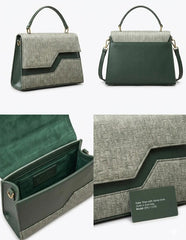 Elegant Textured Flap Handbag for Women – Geometric Top Handle Bag