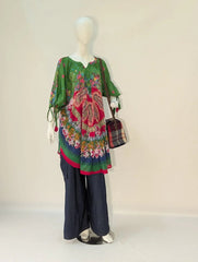 Floral Kurti Set – Printed Kurti with Wide-Leg Palazzo Pants