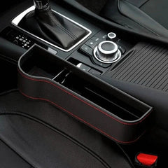 Universal Car Seat Gap Organizer with Cup Holder | Leather-Finish Storage