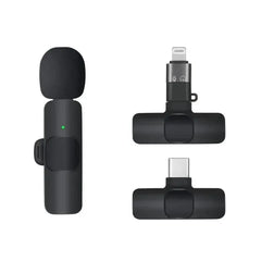 K8 3-in-1 Wireless Lavalier Microphone | Noise Reduction Clip-On Mic
