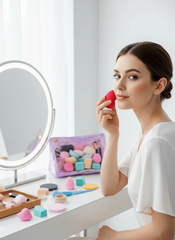 Sweet Beauty 10-Piece Makeup Sponge Set – Multi-Shape Blending Sponges + Face Brush | Foundation, Concealer & Cream Blending Kit