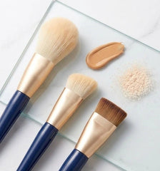 Professional Cosmetic Brush Kit | 10-Piece Makeup Brush Set for Face & Eyes | Soft Synthetic Bristles