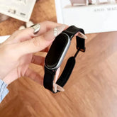 Premium Leather Strap for Xiaomi Mi Band – Classic Buckle Design, Soft Inner Lining | Office, Casual & Formal Wear | Black, Brown & Green