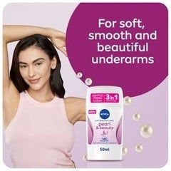 NIVEA Pearl & Beauty Anti-Perspirant Stick 50ml | 48H Protection with Pearl Extracts