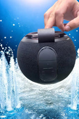 KBroad Floating Waterproof Bluetooth Speaker – LED Light Ring, Portable Round Design & Carry Strap | Pool, Beach & Outdoor Use