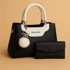 Women's Leather Shoulder Bag with Card Holder (2 Pcs) — Detachable Strap | Quiet Luxury 2026