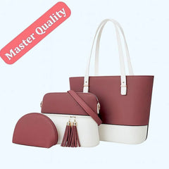 Women's Leather Shoulder Bag Set (3 Pcs) — Minimalist Multi-Color Bundle | Quiet Luxury 2026