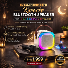 Colorful Karaoke Sound System – Portable Speaker with Dual Wireless Microphones | Fun for Kids, Parties & Family Gatherings