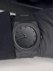 Men's Black Steel Quartz Watch | Minimalist Analog Timepiece